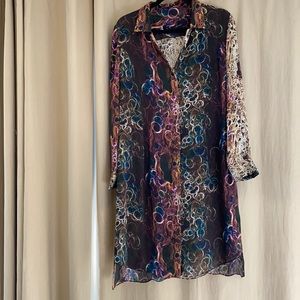 Theyskens’ Theory  knee length silk shirt dress L